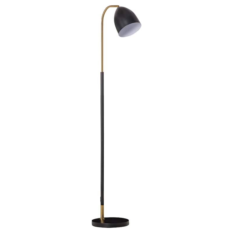 HOMCOM Arc Floor Lamp, Standing Reading Light, with Adjustable Lampshade, and Round Base for Living Room, Office, or Bedroom