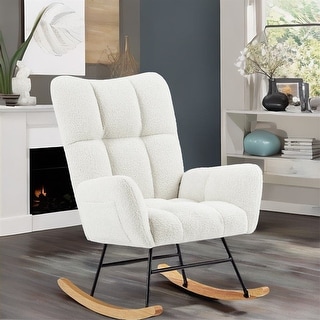 Teddy Fabric Rocking Chair with Metal Frame and Legs - Bed Bath ...