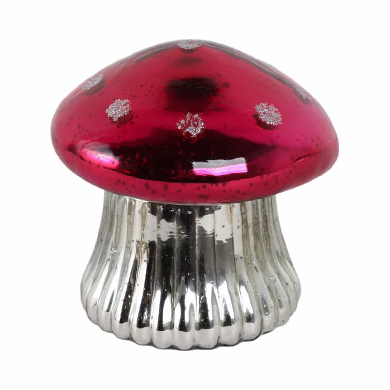 Glass Mushroom Candle Jar with Lid Boho Glam Wax Soy Accent Decor - 6" x 6" x 6"