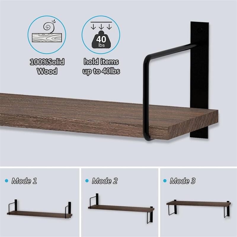 24 Inches Easy to Install Wall Mounted Shelves - 6"D x 24"W x 6"H