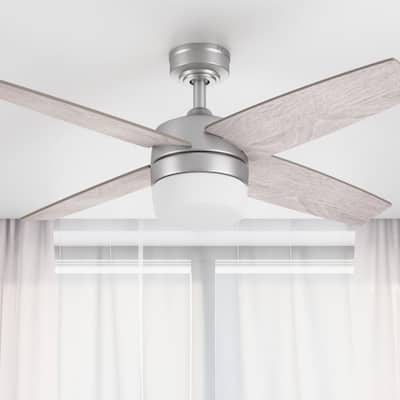 44" Prominence Home Atlas Pewter Modern Indoor LED Ceiling Fan with Light and Remote Control