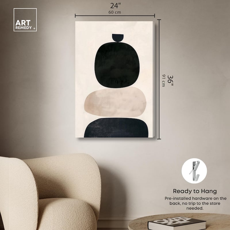 Pebble Pillars III Canvas by Art Remedy, Gallery Wrapped