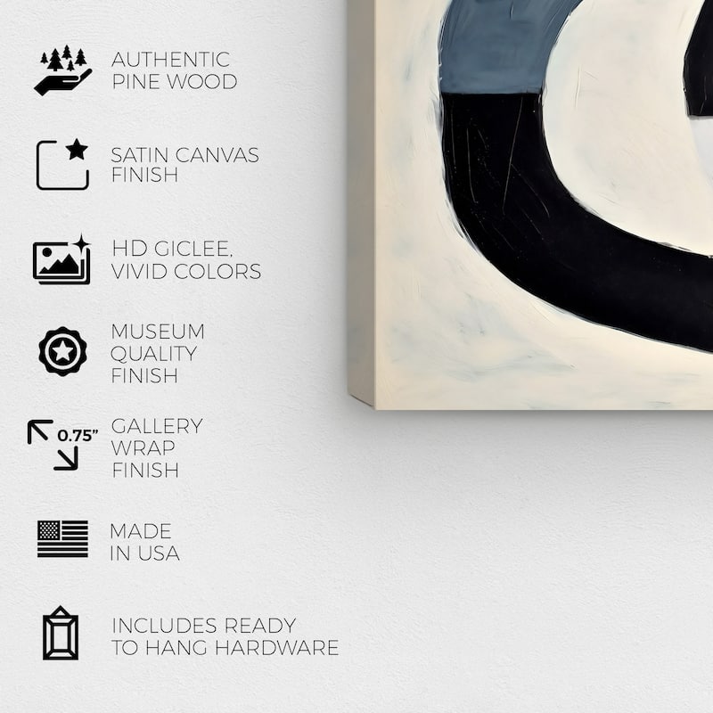 Wynwood Studio Canvas Abstract Circulos Black and Copper Modern & Contemporary Wall Art Canvas Print