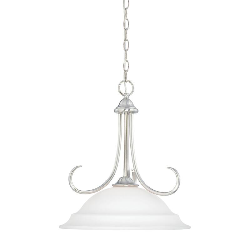 Elk Home Bella Brushed Nickel With White Glass 1 Light Pendant