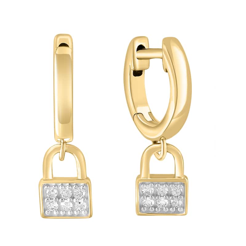 EFFY Gold-Plated 925 Sterling Silver Diamond Earrings