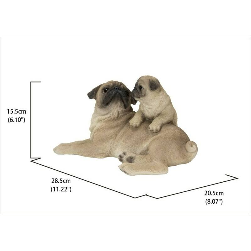 11.25" Baby with Mother Pug Outdoor Garden Statue