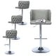 preview thumbnail 30 of 109, Modern Upholstered Swivel Adjusatble Height Leather Barstools Set of 6 Set of 4 - Grey