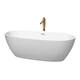 Option Matte White, Polished Chrome Trim & Gold Faucet