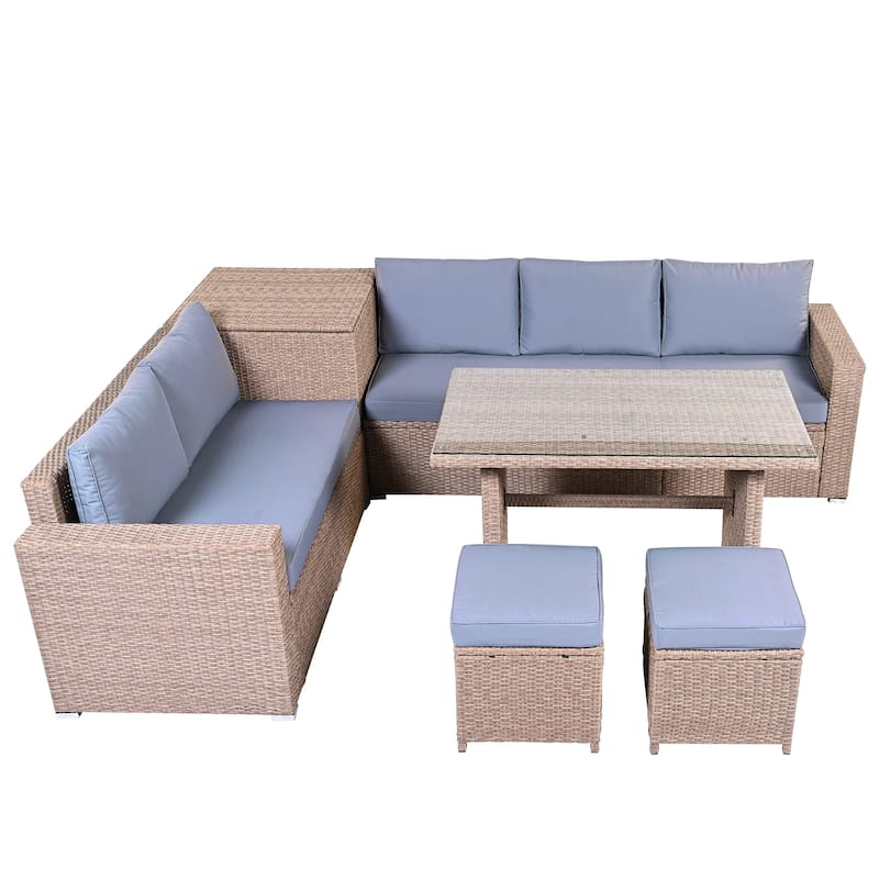 Outdoor 6-Piece All Weather PE Rattan Sofa Set