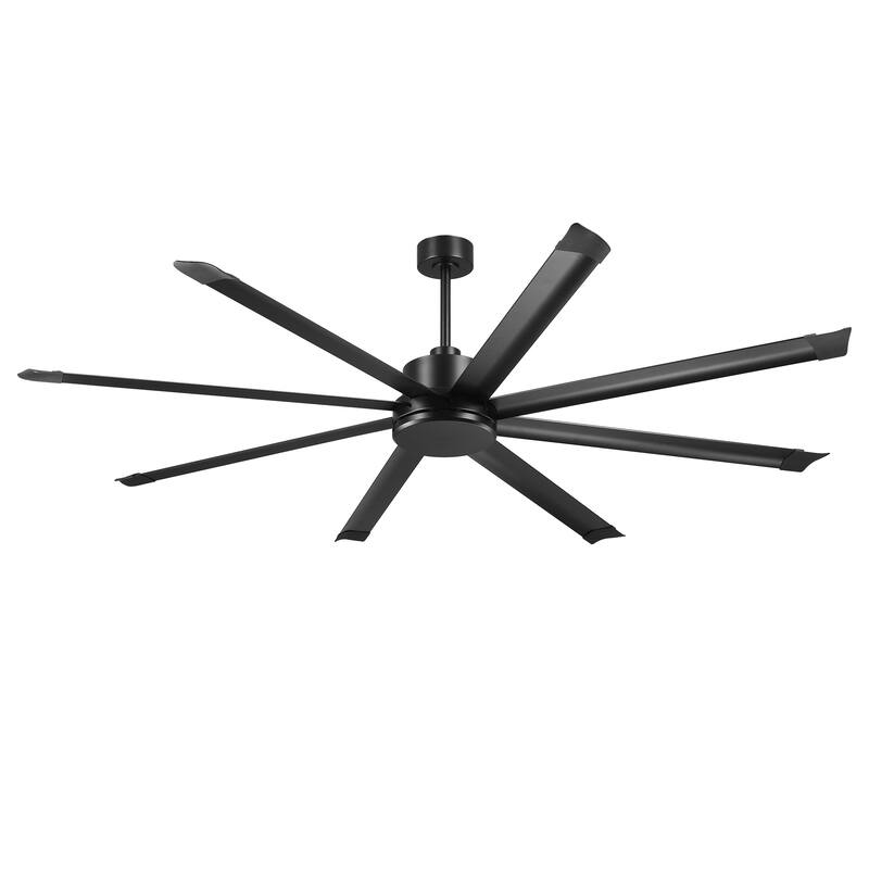 84-inch Black Large Industrial 8 Aluminum Blades High Ceiling Fans with remote control - 83.46" W x 23.62" H