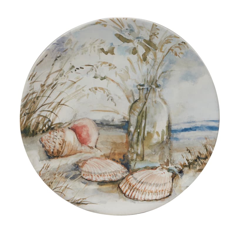 Certified International Coastal Landscape 9" Salad/Dessert Plates, Set of 4 Assorted Designs - 10.75' x 11'