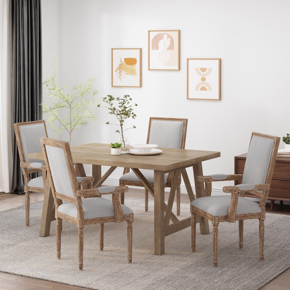 Maria French Country Upholstered Dining Chairs by Christopher Knight Home - 23.75" L x 23.75" W x 39.75" H