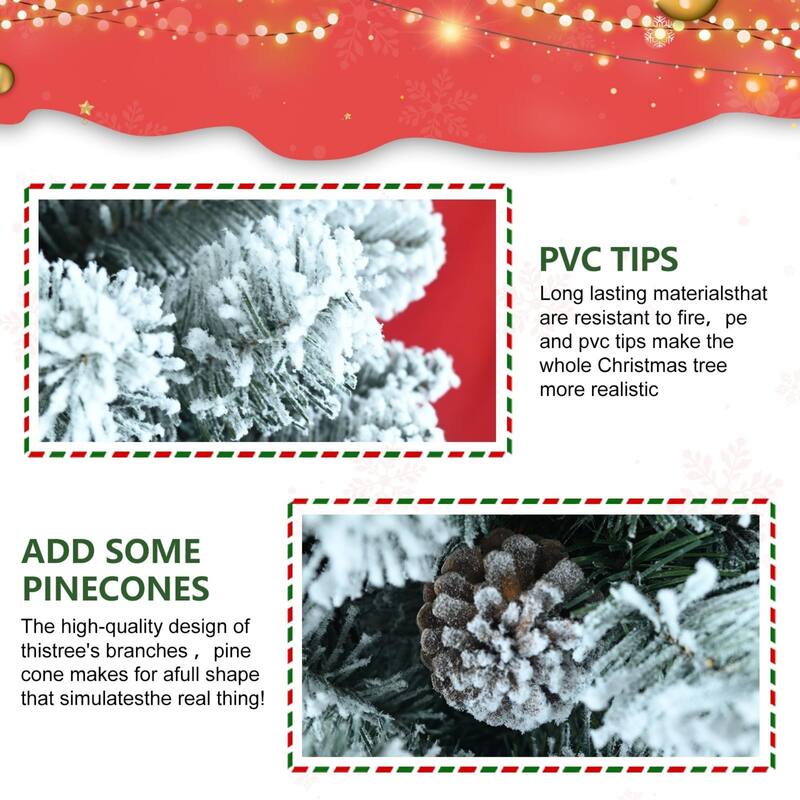 Snow-Flocked Artificial Christmas Tree - N/A