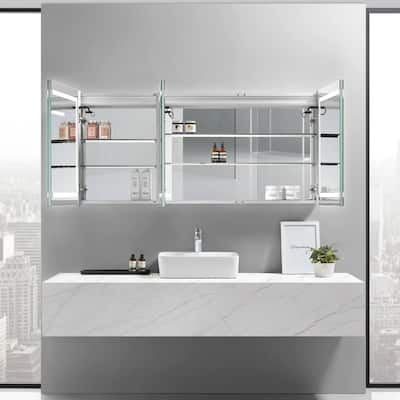 Modern Mirrors Europa III 28x60 inch 3 Door Bathroom Mirror Cabinet - 28*60