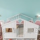 preview thumbnail 4 of 26, Full Size House-shaped Loft Bed with House Roof Frame Skylight Windows 4 Storage Drawers Guardrails and Stairs for Kids' Room