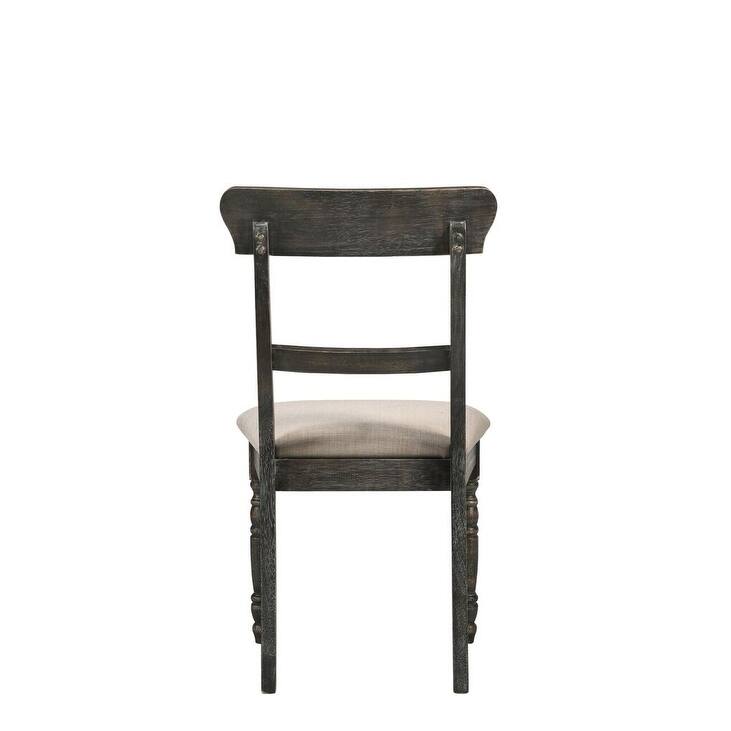 Leventis Light Brown Linen Weathered Gray Finish Side Chair (Set of 2)