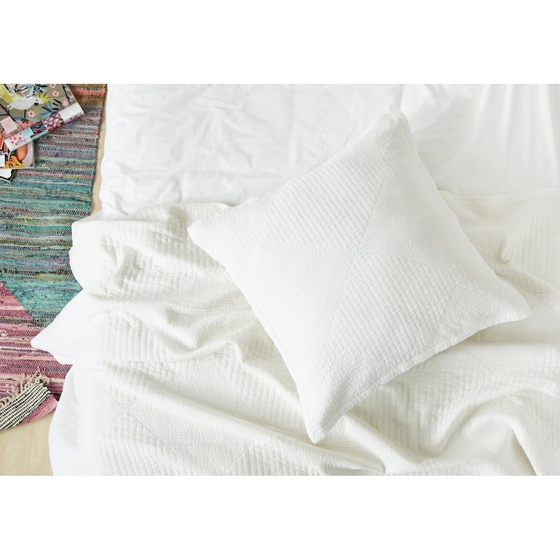 26" x 26" Graham White Cotton Euro Sham - Machine Washable