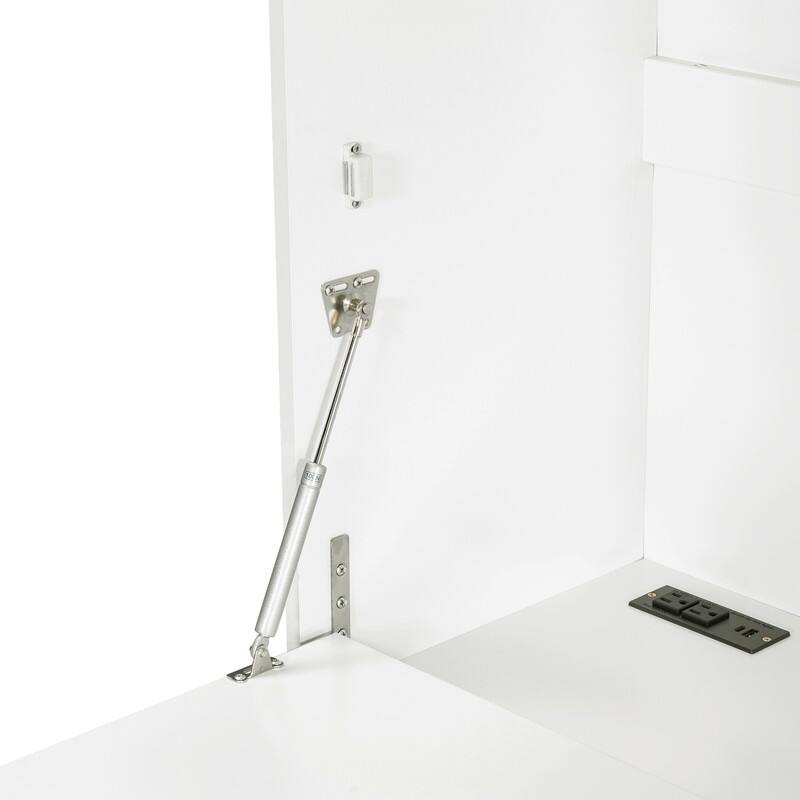 69"Tall Kitchen Pantry with Hutch, Multifunctional Storage Cabinet with Adjustable Shelf and Power Outlet