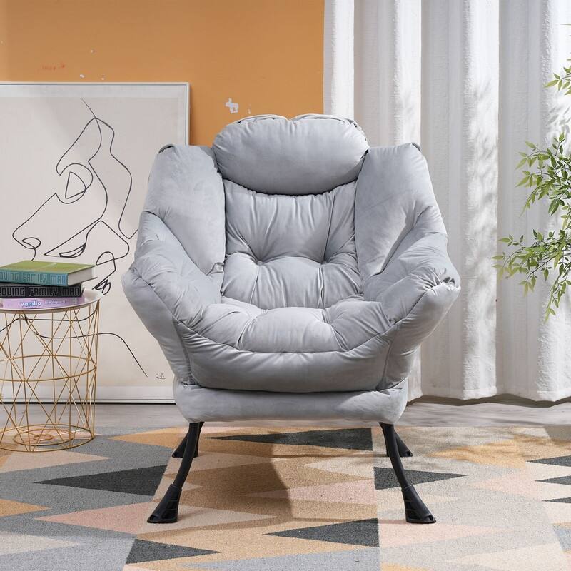 Modern Single Lazy Sofa Chair,Steel Frame Accent Chair for Living Room