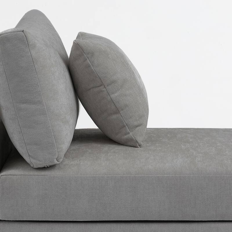 Chenille Upholstered Armless Accent Chair With Plush Cushion