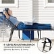 preview thumbnail 4 of 7, Outsunny Folding Chaise Lounge Chair Outdoor Tanning Chair with Side Table, 5-Level Adjustable Beach Lounge Chair with Headrest