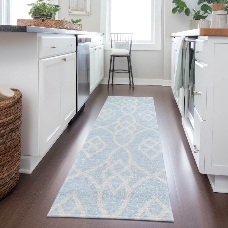 Machine Washable Indoor/ Outdoor Chantille Trellis Modern Rug