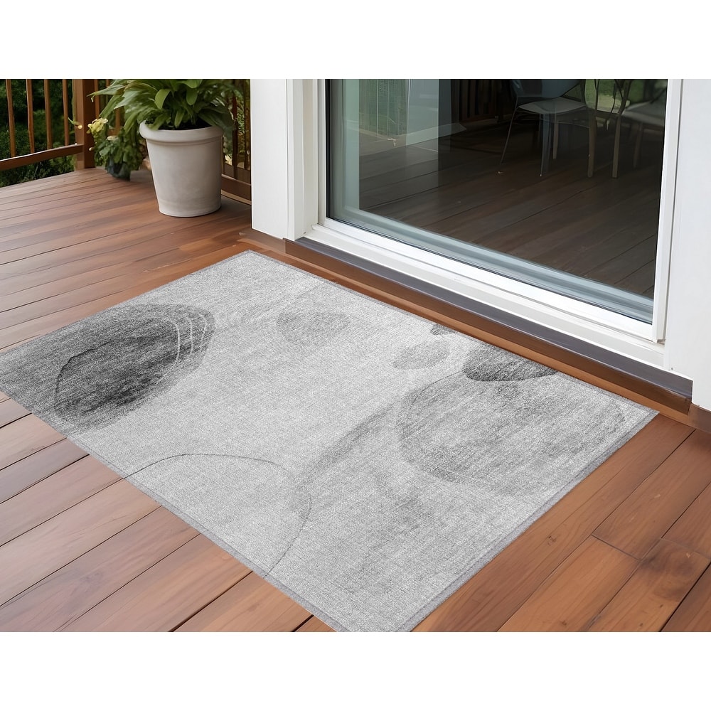 Bera Modern Art-Inspired Weather Resistant Blended Style Outdoor Rug