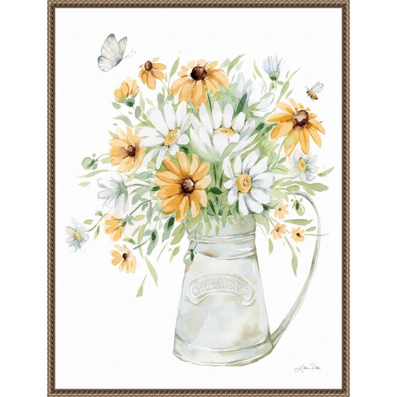 Sunflowers and Daisies II by Katrina Pete Framed Canvas Wall Art Print