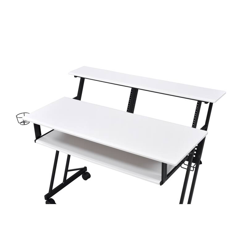 White & Black Finish Music Recording Studio Desk