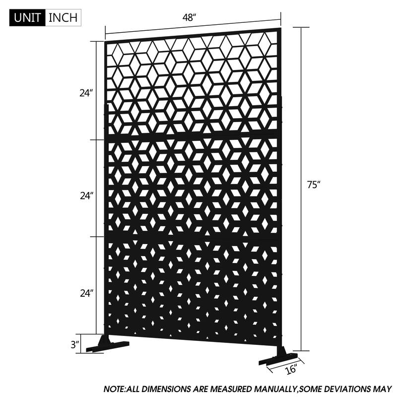 Metal Privacy Screen Wall Decoration Free Standing-6.3 ft. H X 4 ft. W