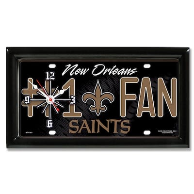NFL Wall/Desk Analog Clock, #1 Fan with Team Logo - New Orleans Saints