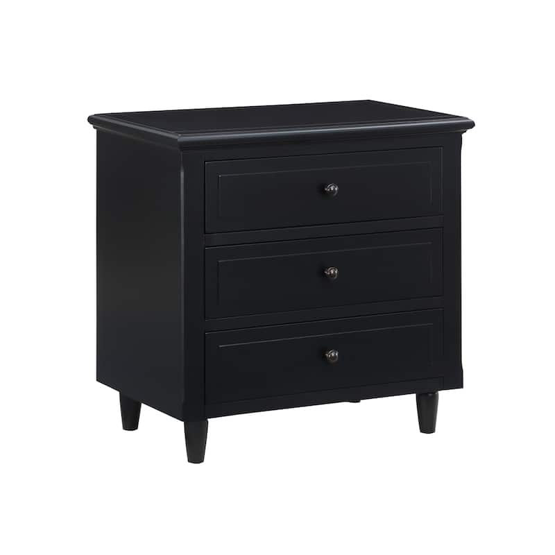 3-Drawer Nightstand Storage Wood Cabinet