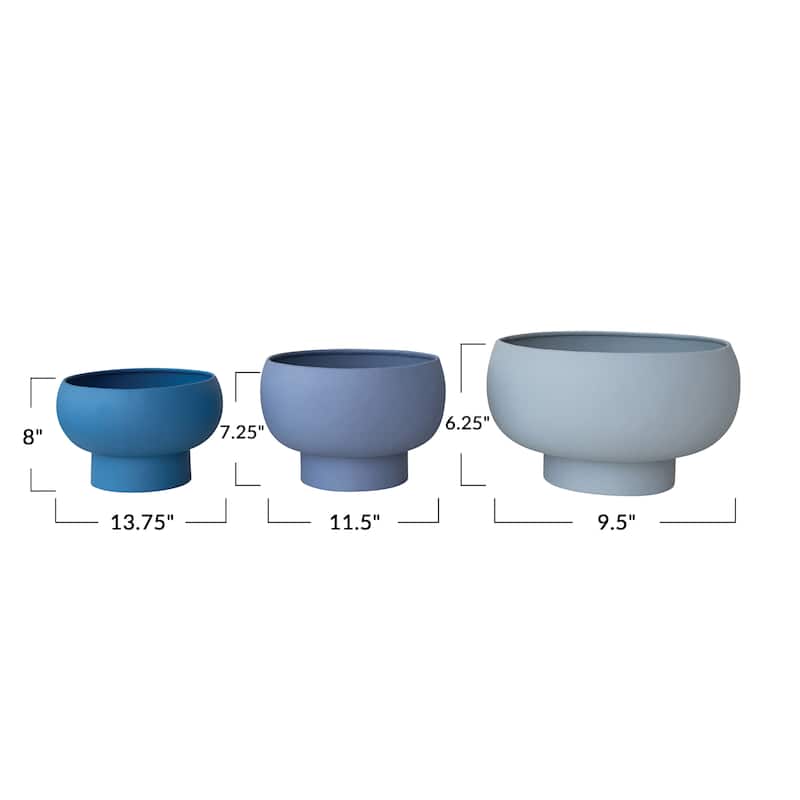3-Piece Metal Footed Planters