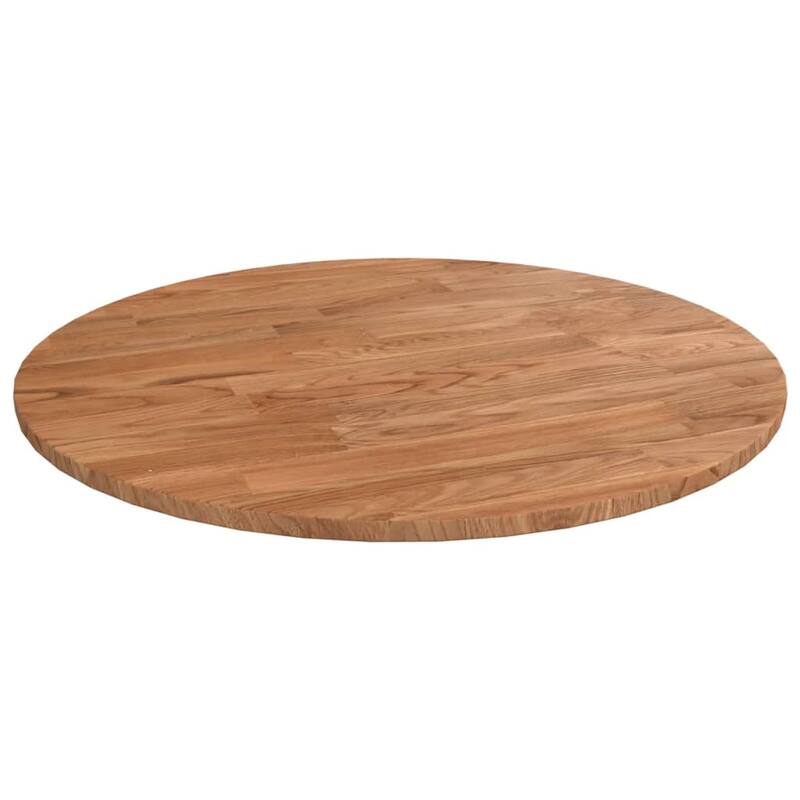 vidaXL Table Top Brown Solid Oak Wood 15.7in x 0.6in Table Top - Light brown Ø 15.7" x 0.6"/ 1