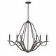 preview thumbnail 2 of 7, Clive 6-light Carbon Grey & Black Iron Chandelier