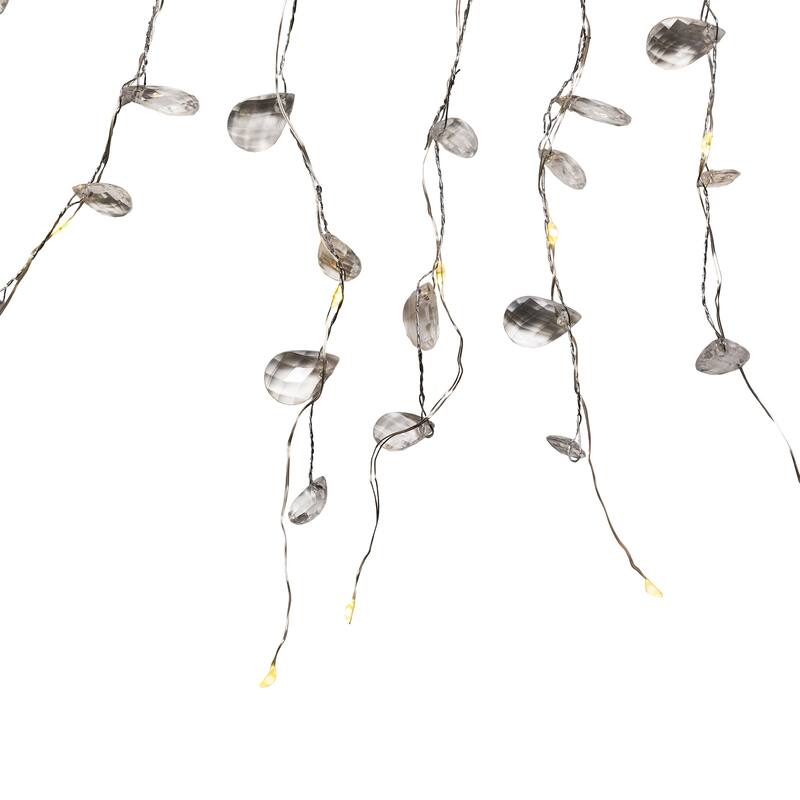 LED Lighted Willow Branch Christmas Spray - 40" - Silver - Warm White