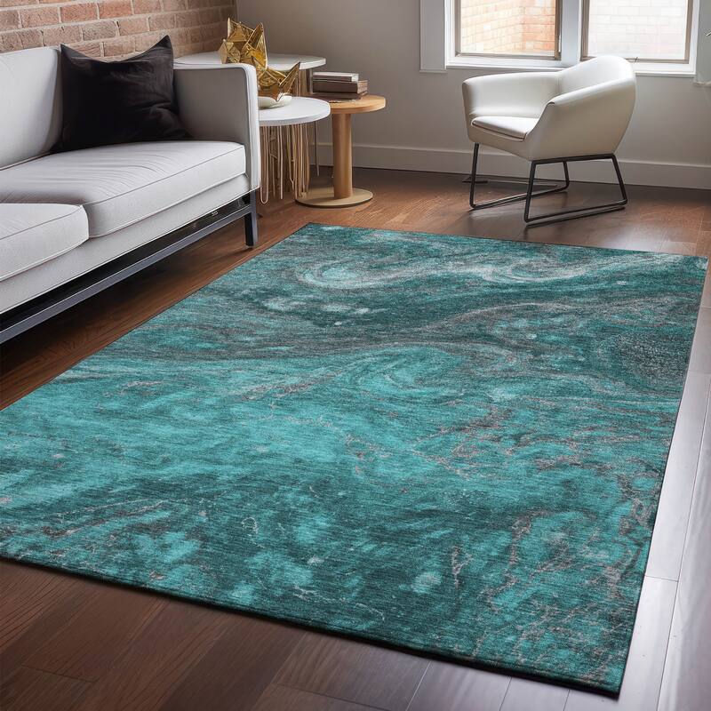 Premium Washable Super Soft Abstract Cosmic Mayfield Rug - Teal - 5' x 7' 6" - Rectangle