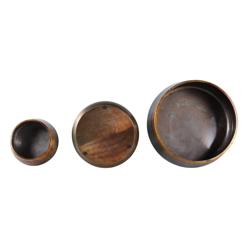 Metal Iron Planters Sleek Design Outdoor Decorative Accent (Set of 3) - 17" x 17" x 8.25"