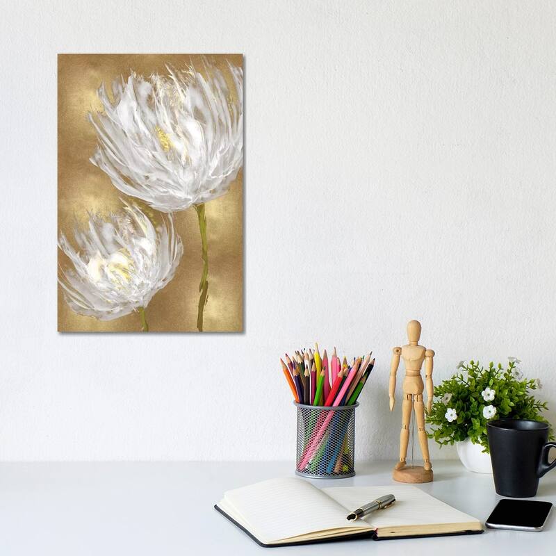 iCanvas "Tulips on Gold II" by Vanessa Austin Canvas Print - 12x8x0.75