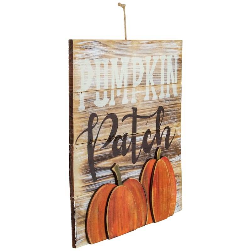 Pumpkin Patch Fall Harvest Wooden Wall Sign - 12"