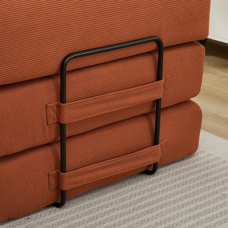 Folding Upholstered Sofa Bed, 78.5" Convertible Sleeper Sofa Bed with 2 Pillows, Fold Out Loveseat Couch, Futon Couch