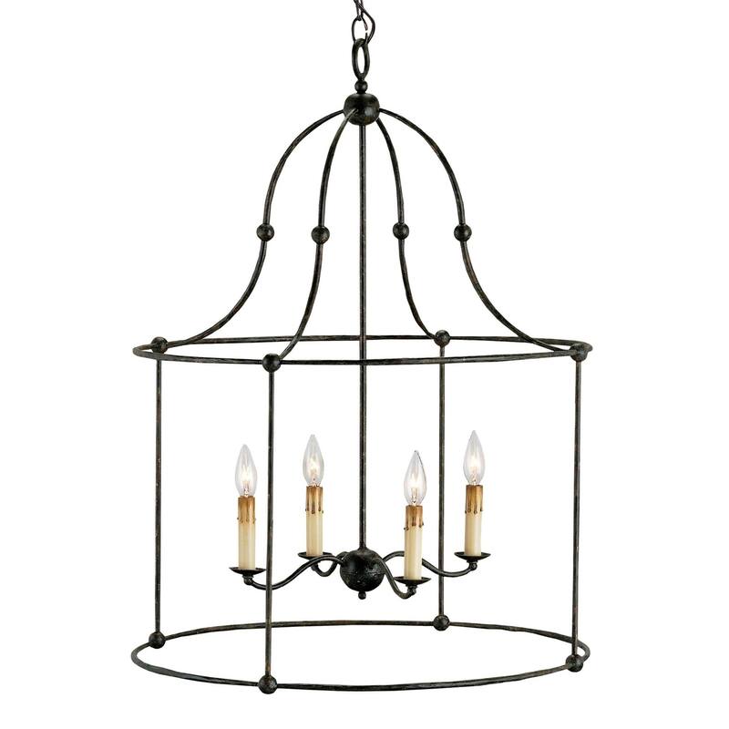 Currey & Company Fitzjames Black Large Lantern - 33"h x 25"dia - 33"h x 25"dia - Mayfair