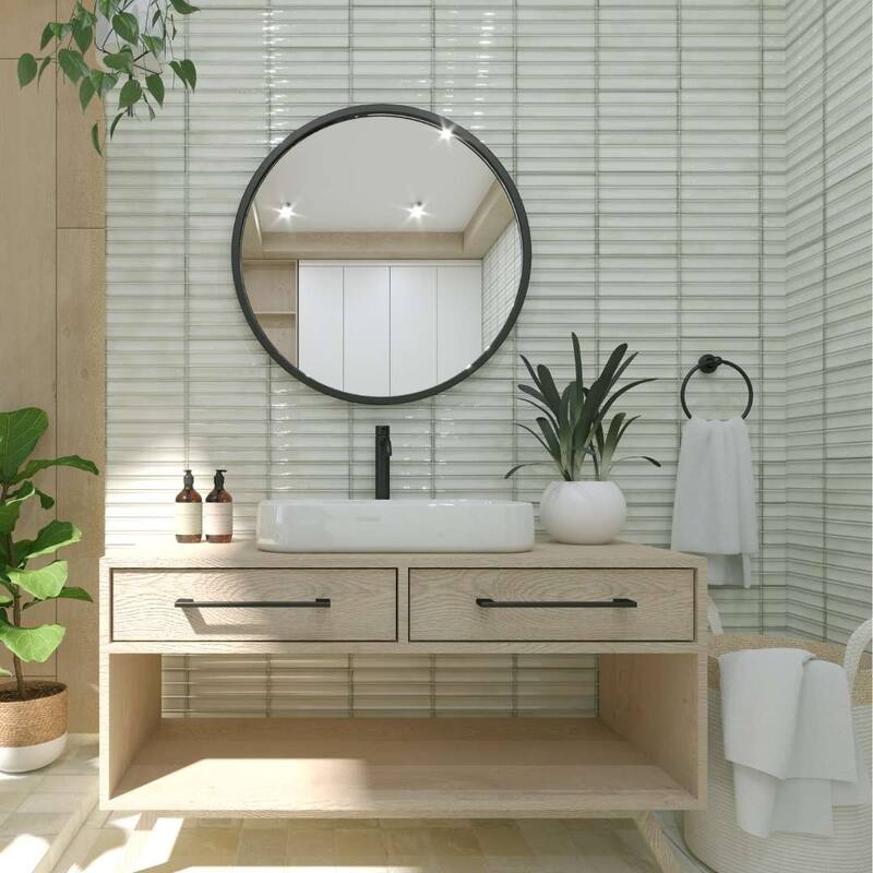 The Tile Life Sakura Fluted 4.5x9 Porcelain Wall Tile