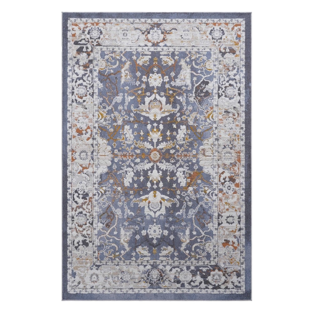 LOOM & LUXE Collection Blue/Traditional Non-Shedding Area Rug