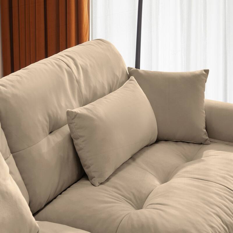 Luxurious Oversize Velvet Sofa with Multiple Pillows for Supreme Comfort