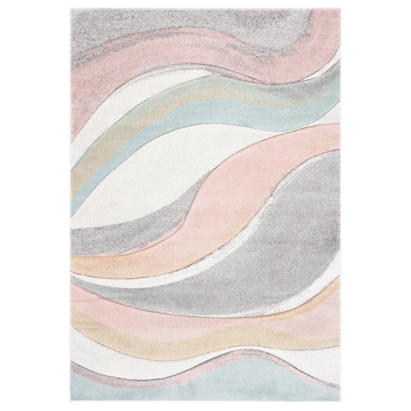 SAFAVIEH Hollywood Zohreh Mid-Century Modern Abstract Rug - 6'7" x 9' - Grey/Pink