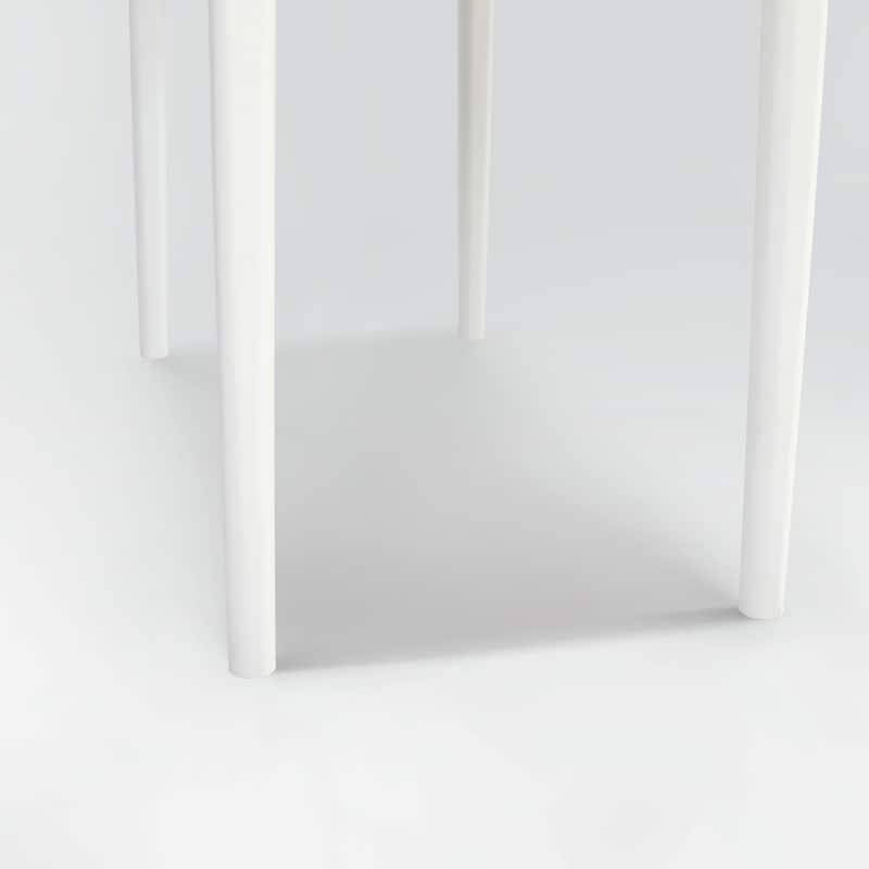 Meno 36" Rectangular Italian Carrara White Marble Console Table with Legs