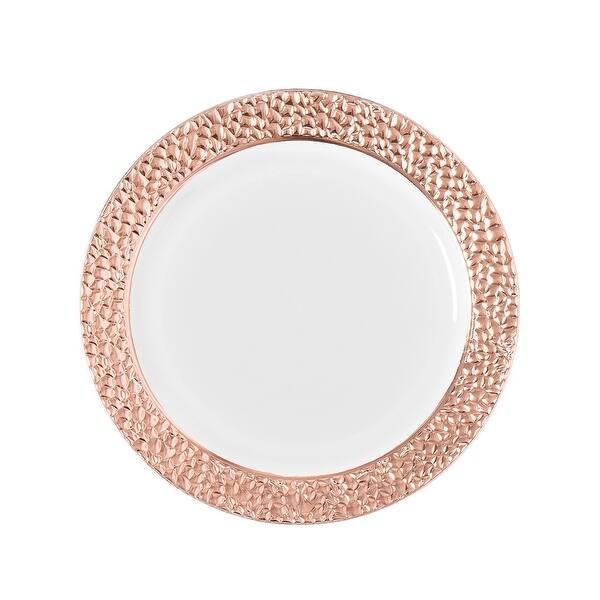 Shop 1 Set Hammered Plastic Plates 7 5 Small 10 Pk Rose Gold Rose Gold Overstock 31680831