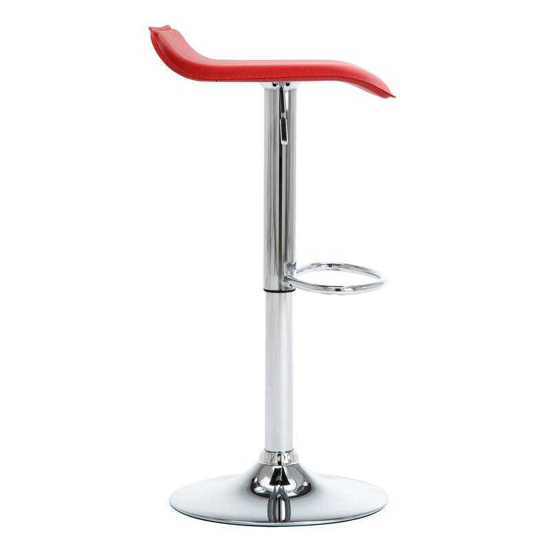 Faux Leather Upholstered Adjustable Barstools Airlift Counter Bar Pub Height Stools Set of 2