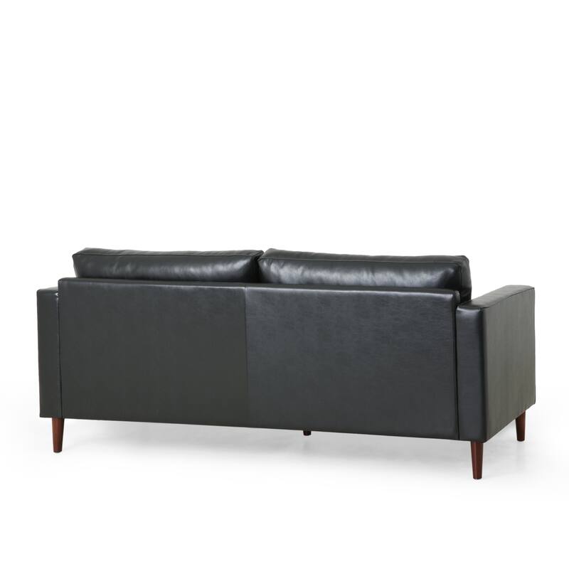 Comfy 3-seat Sofa with Wooden Legs, PU, for Living Room and Study
